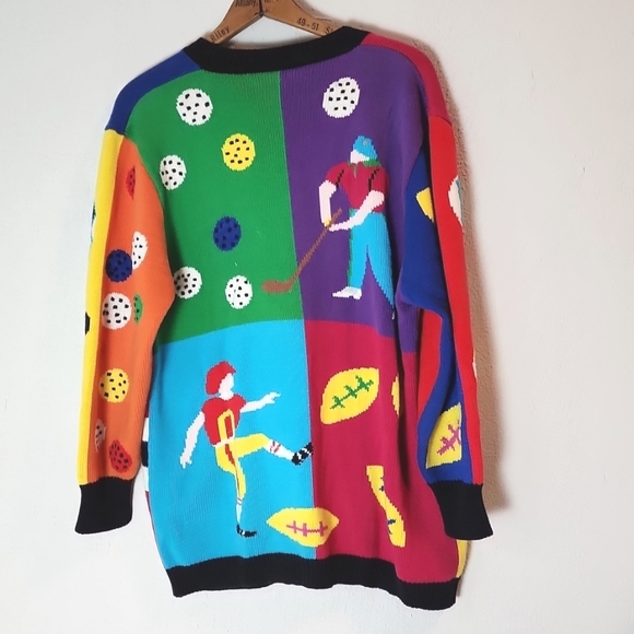 Jack B Quick Vintage sports sweater cardigan, sz L - Picture 5 of 12